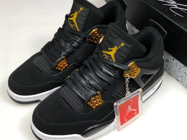 Cheap TBK Black 4 308497-032 Air Jordan Metallic Royalty Gold-White 0712
